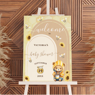 Honey Bear Bumble Bee Baby Shower Welcome Sign