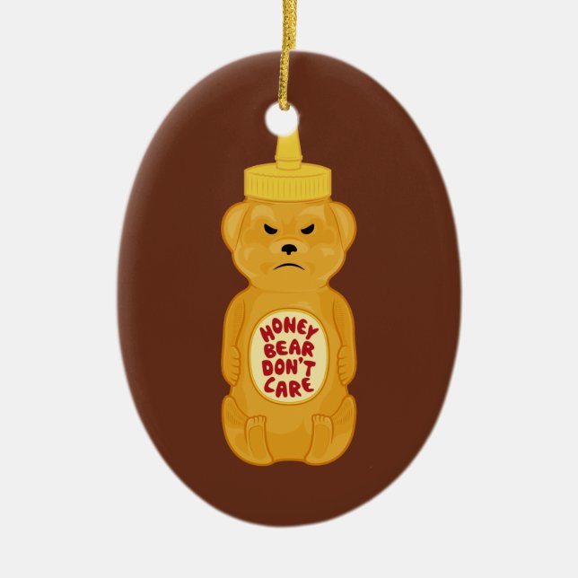 Honey Bear Ceramic Ornament (Front)