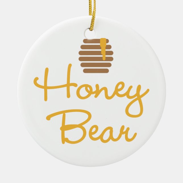 Honey Bear Ceramic Ornament (Front)