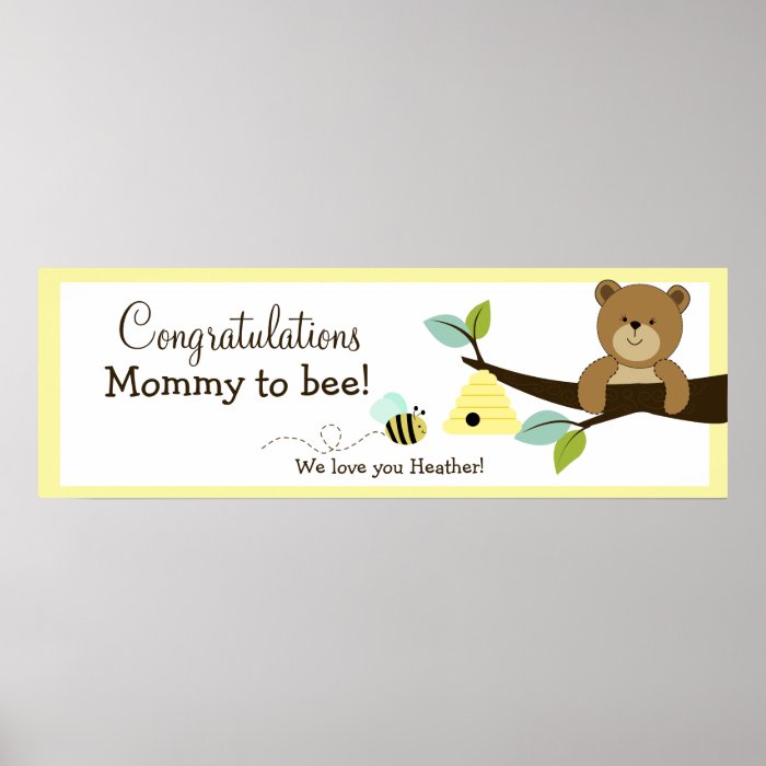 Honey Bear Custom Baby Shower Banner Print