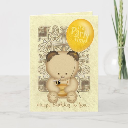 Honey Bear Custom Birthday Card