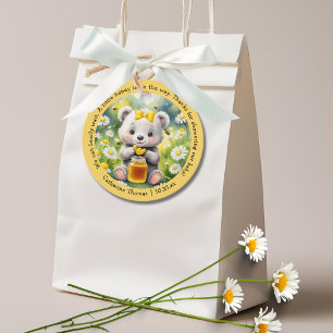 Honey Bear Daisy Flower Garden Spring Baby Shower Favor Tags