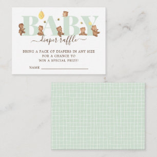 Honey Bear Diaper Raffle Enclosure Card