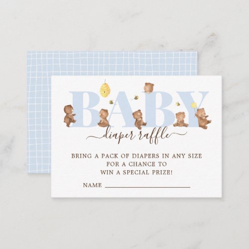 Honey Bear Diaper Raffle  Enclosure Card