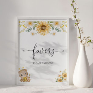Honey Bear Favors Baby Shower Poster