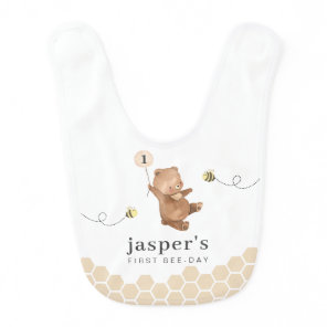Honey Bear First Bee-day Baby Bib