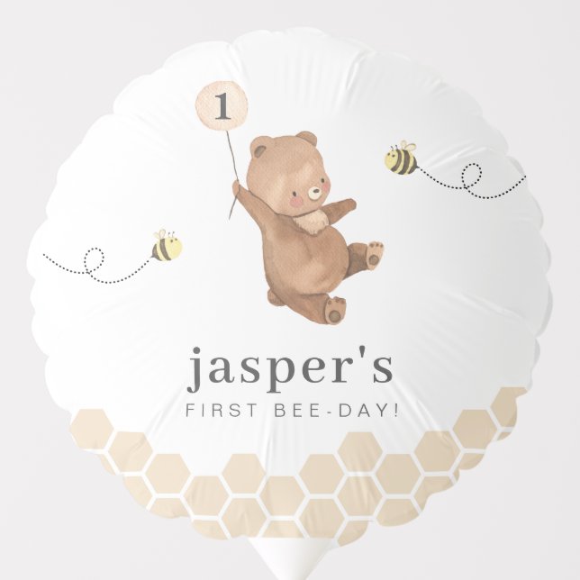 Honey Bear First Bee-day Balloon (Front)