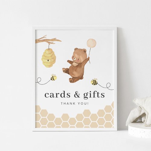 Honey Bear First Bee_day Cards Gifts Sign