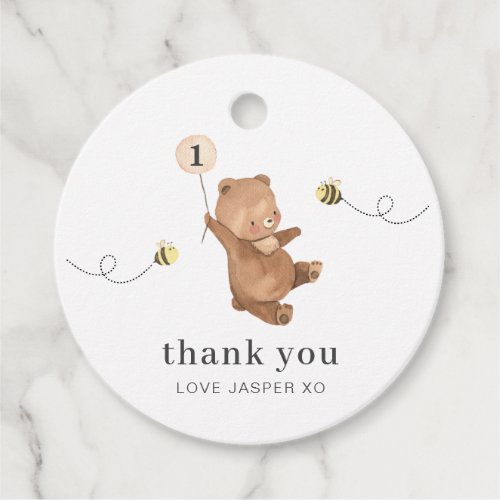Honey Bear First Bee_day Favor Tags
