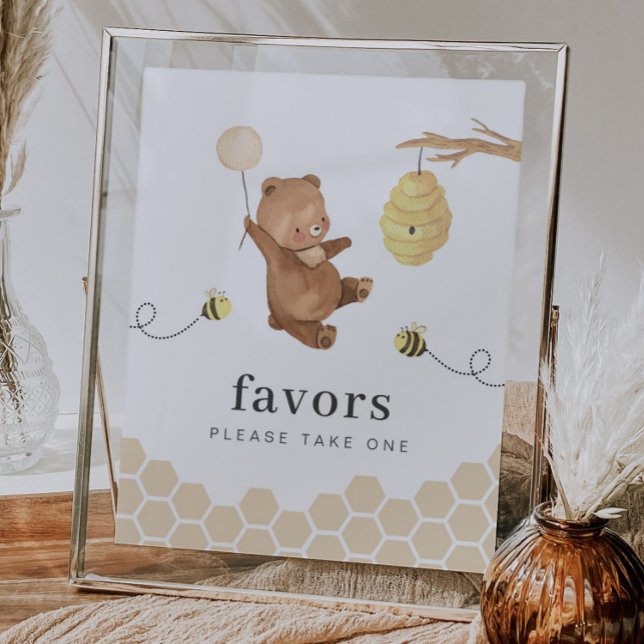 Honey Bear First Bee-day Favors Sign (Creator Uploaded)