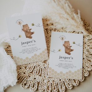 Honey Bear First Bee-day Invitation