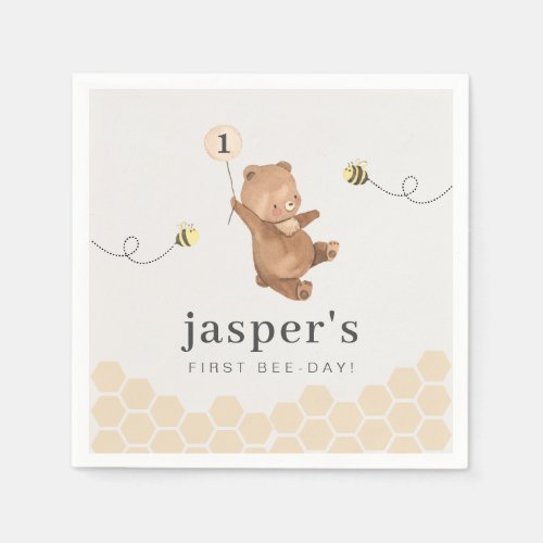 Honey Bear First Bee_day Napkins