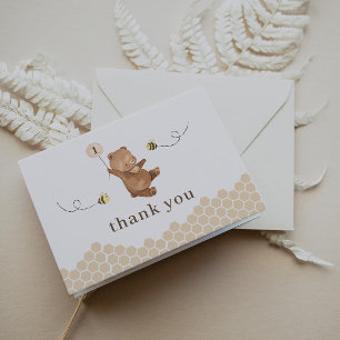 Honey Bear First Bee-Day Thank You Card