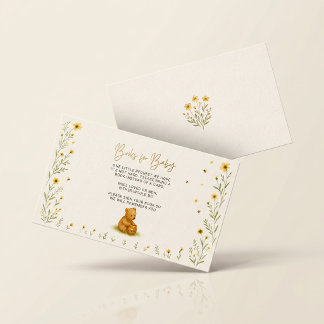 Honey Bear Floral Baby Of Books Place Card