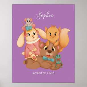 Honey Bear & Friends, DIY Name White Script Poster