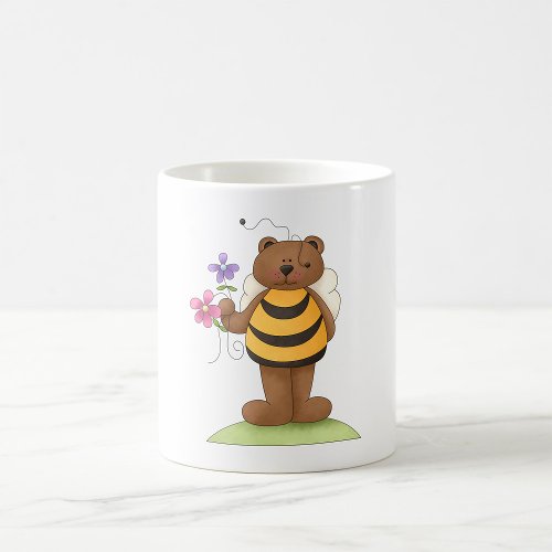 Honey Bear Holding Flowers Coffee Mug