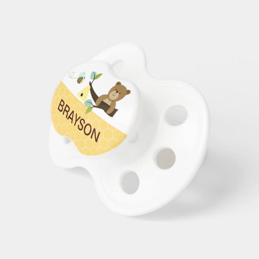 Honey Bear Personalized Baby Pacifier (Front Right)