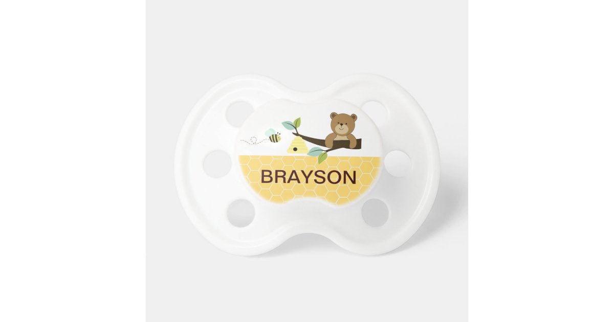 Honey Bear Personalized Baby Pacifier Zazzle