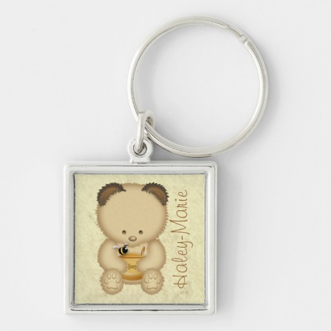 Honey Bear Personalized Keychain (Front)
