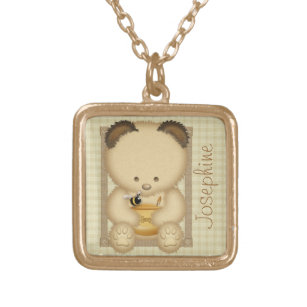 Honey Bear Personalized Necklace