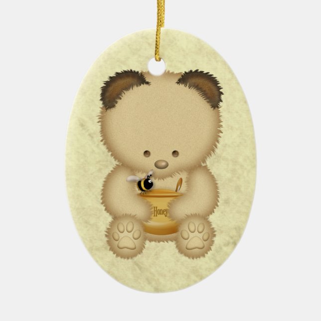 Honey Bear Personalized Ornament (Front)