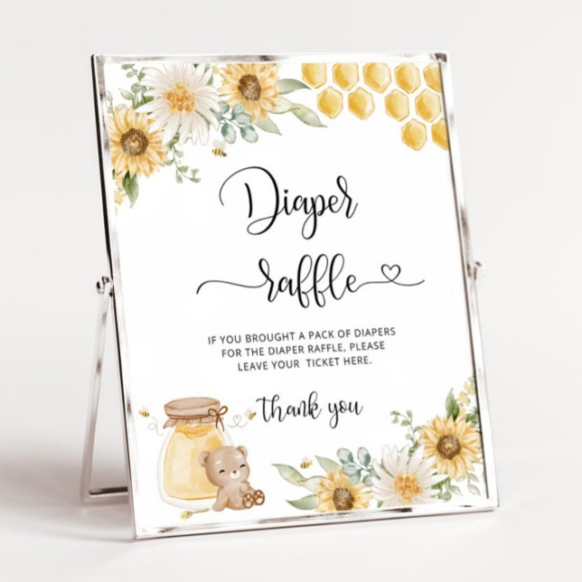 Honey bear sunflower diaper raffle Poster (Creator Uploaded)
