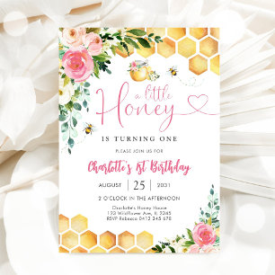 Honey Bee 1st Birthday Invitation