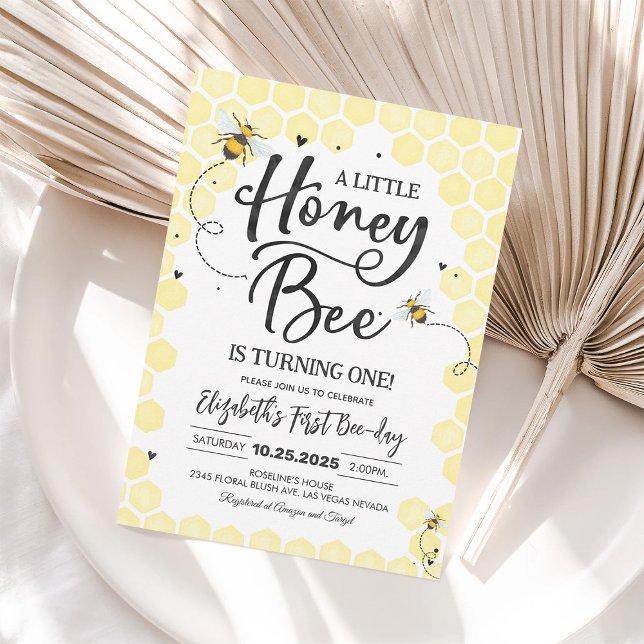 Honey Bee 1st Birthday Invitation Sweet One (Creator Uploaded)
