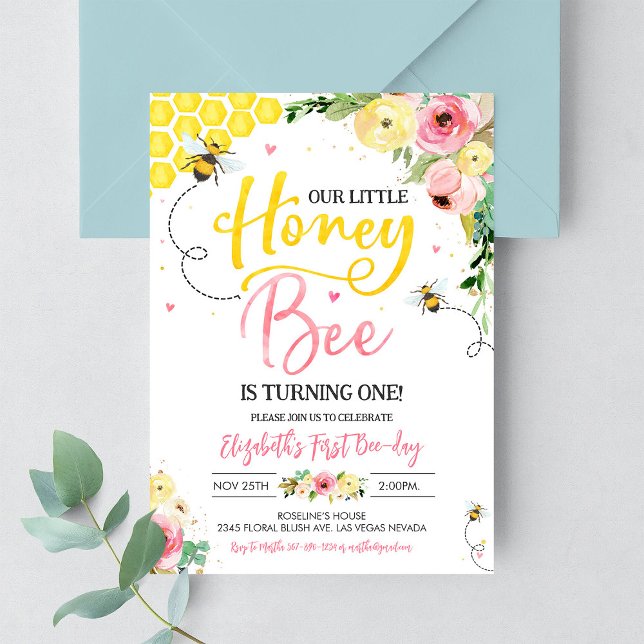 Honey Bee 1st Birthday Invitation Sweet One (Creator Uploaded)