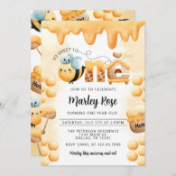 Honey Bee 1st Birthday Party Invitation