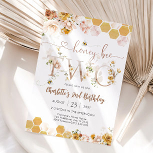 Honey Bee 2nd Birthday Invitation