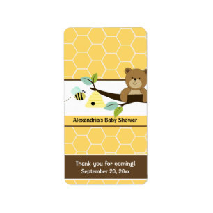 Honey Bee and Bear Miniature Candy Wrappers Label