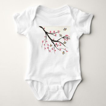 Honey Bee And Cherry Blossom Baby Tutu Baby Bodysuit by AlteredBeasts at Zazzle