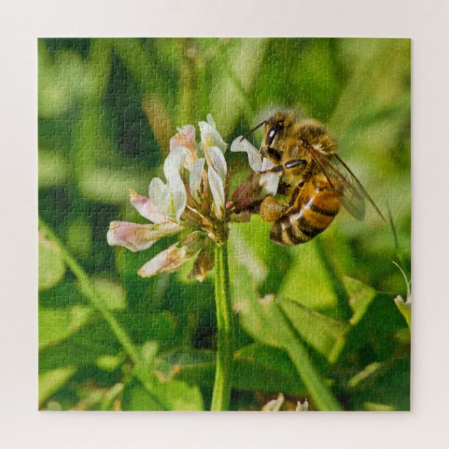 Honey bee and clover jigsaw puzzle (Vertical)