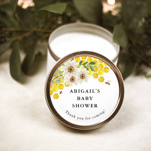 Honey Bee and Daisies Personalized Favor Classic Round Sticker