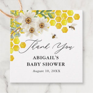 Honey Bee and Daisies Thank You Baby Shower Favor Tags