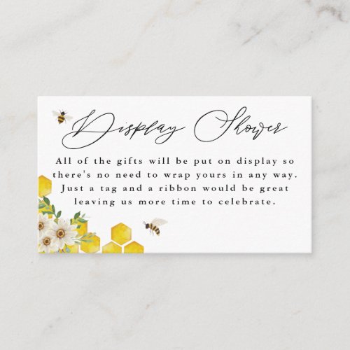 Honey Bee and Daisy Gift Display Shower Enclosure Card