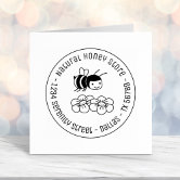 StampBee Extra Large Custom Stamp - Up to 6 Lines of Personalized Text, 6  Ink Colors & Many Fonts, Self Inking Business Stamp, Personal use, Return