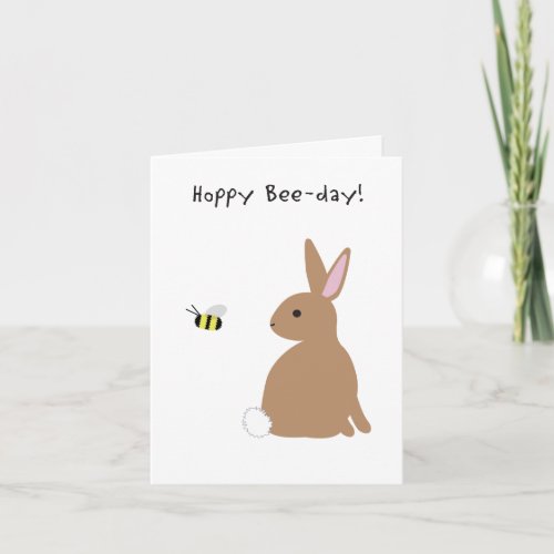 Honey Bee and Honey Bunny Birthday Card
