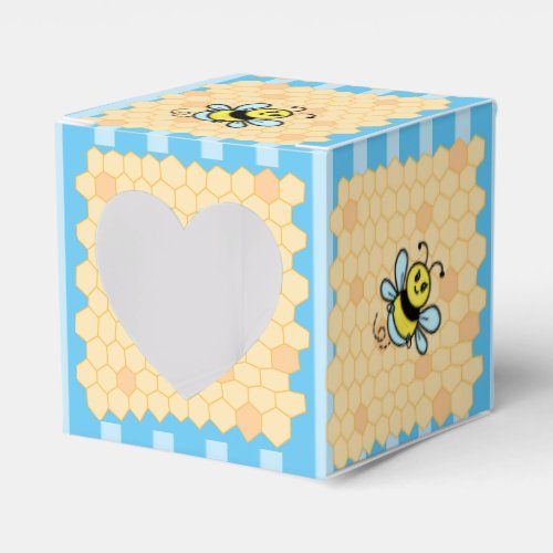 Honey Bee and Honeycomb Boys Baby Shower Blue Favor Boxes