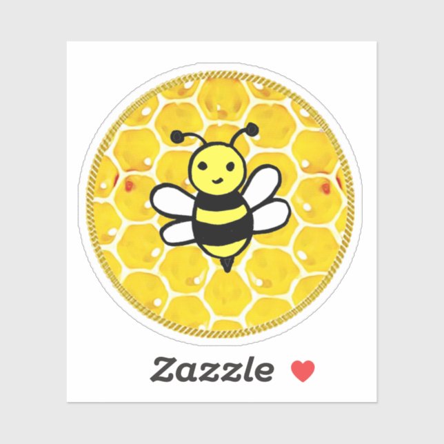 Honey Bee and Honeycomb Sticker (Sheet)