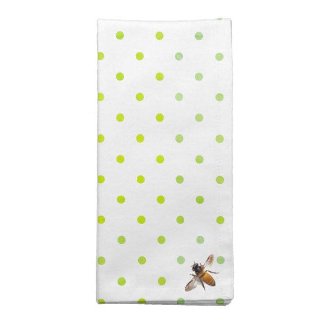 Honey Bee and polka dots Cloth Napkin (Folded)