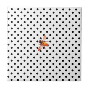 Honey Bee and polka-dots Tile