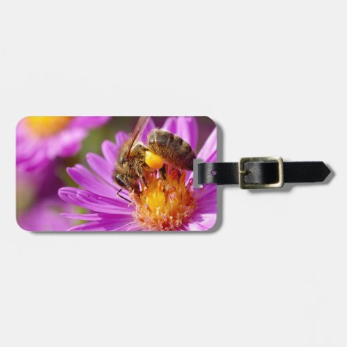 Honey bee and pollination luggage tag