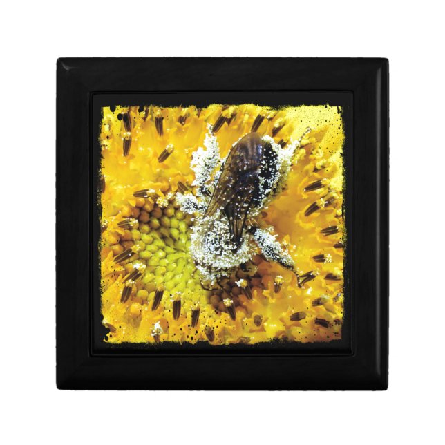 Honey Bee and Sunflower Keepsake Box (Front)