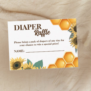Honey Bee and Sunflower Mom to Bee Diaper Raffle  Enclosure Card