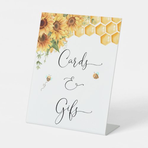 Honey Bee And Sunflowers Cards And Gifts Pedestal Sign