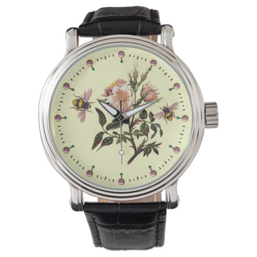 HONEY BEE AND WILD ROSES BEEKEEPER WATCH