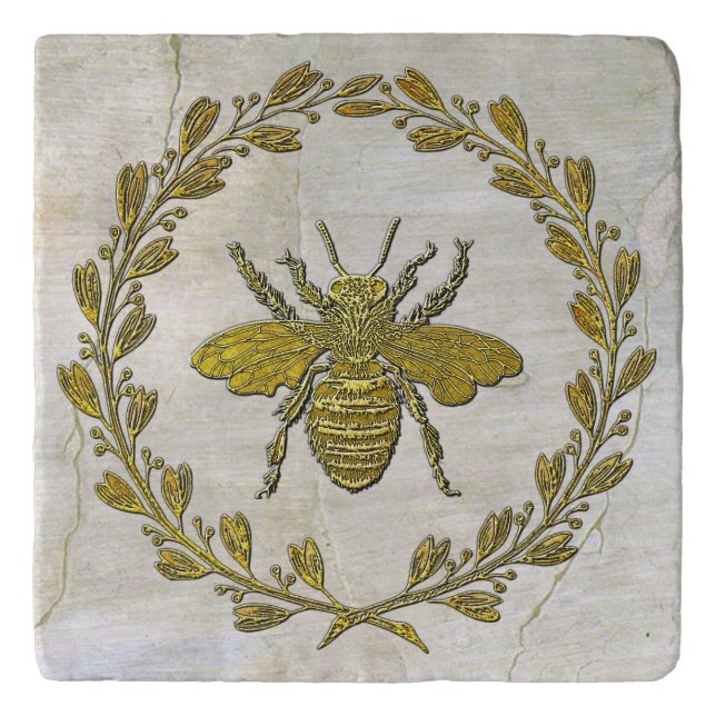 Honey Bee and Wreath  Trivet (Front)