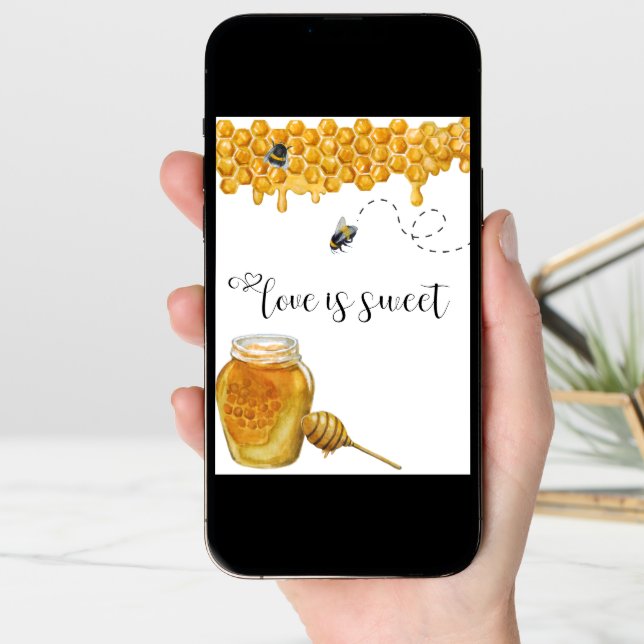 Honey Bee Anniversary Love is Sweet Card (Front Digital)